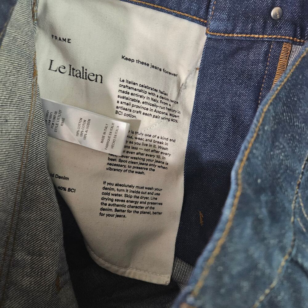FRAME Le Italien True Straight Jeans 26 Italian Denim Quiet Luxury Minimalist - Picture 9 of 11